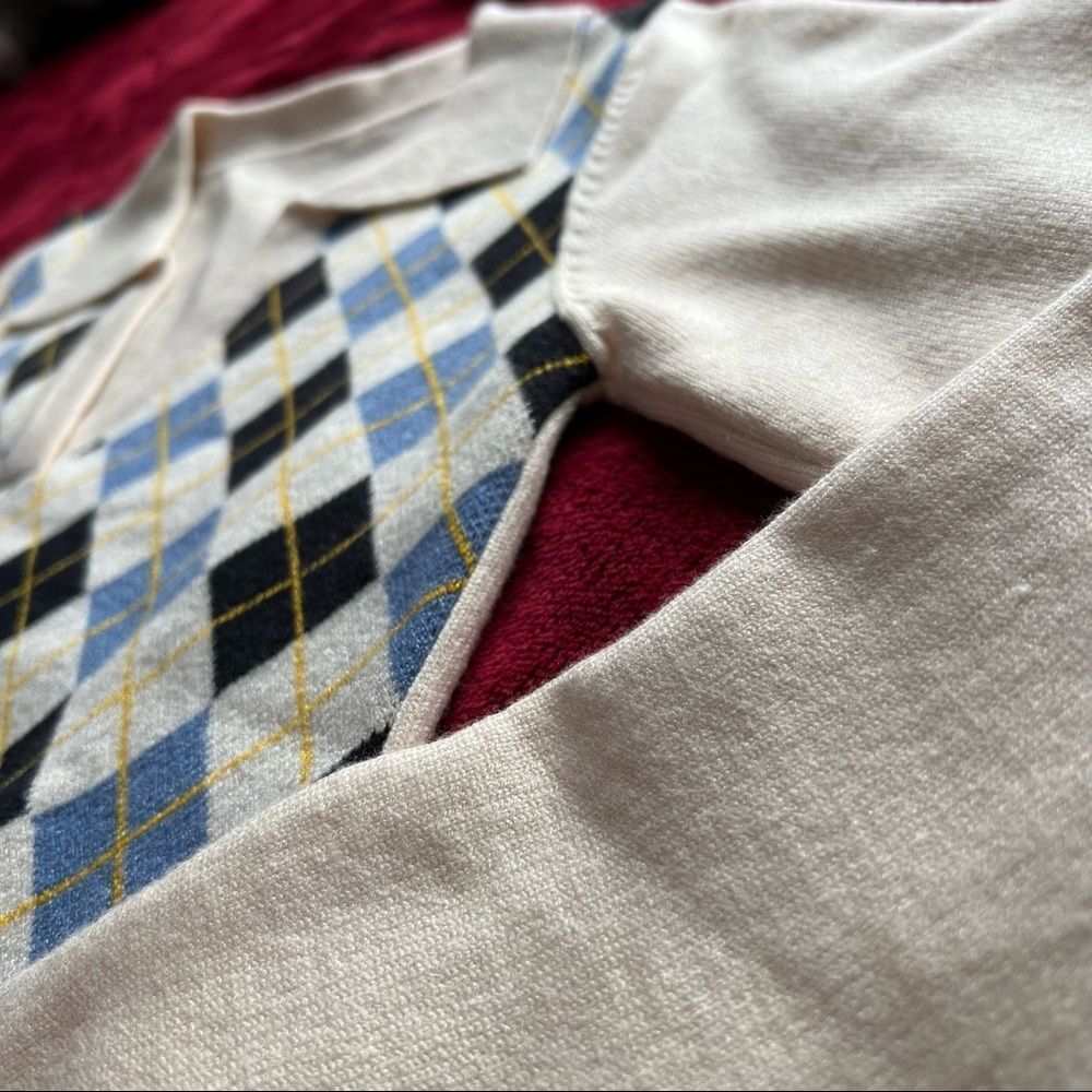 Patternâcollar crop sweater - Picture 5 of 9